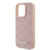 Karl Lagerfeld KLHMP15LPKHPORPP iPhone 15 Pro 6.1 hardcase różowy/pink Leather Monogram Metal Logo MagSafe